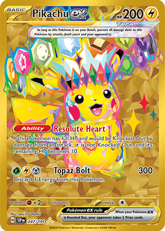 Pikachu ex - 247/191 - SV08: Surging Sparks (SSP)